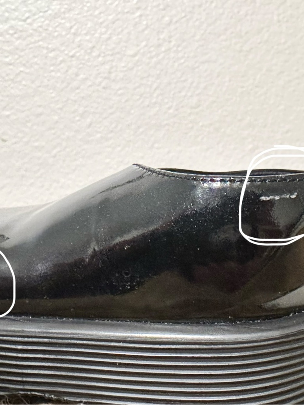 Gucci Black Patent Leather Wedge Mary-Ankle Strap Shoes - Picture 6 of 6